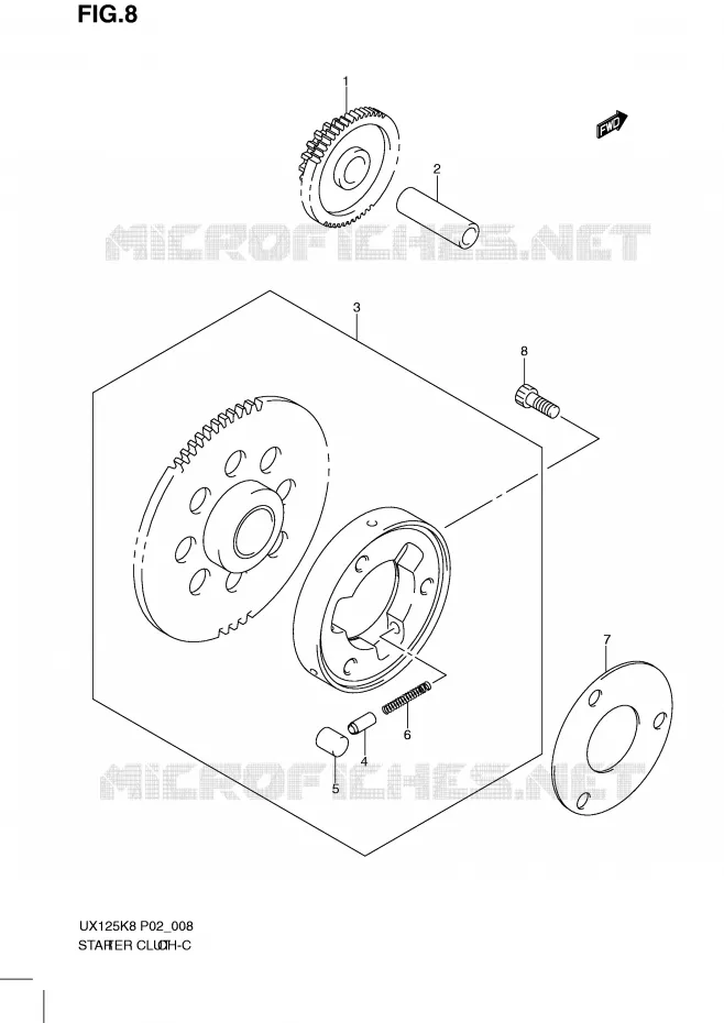 STARTMOTOR CLUTCH Suzuki SCOOTER 125 SIXTEEN 2010  UX125L0(P02)