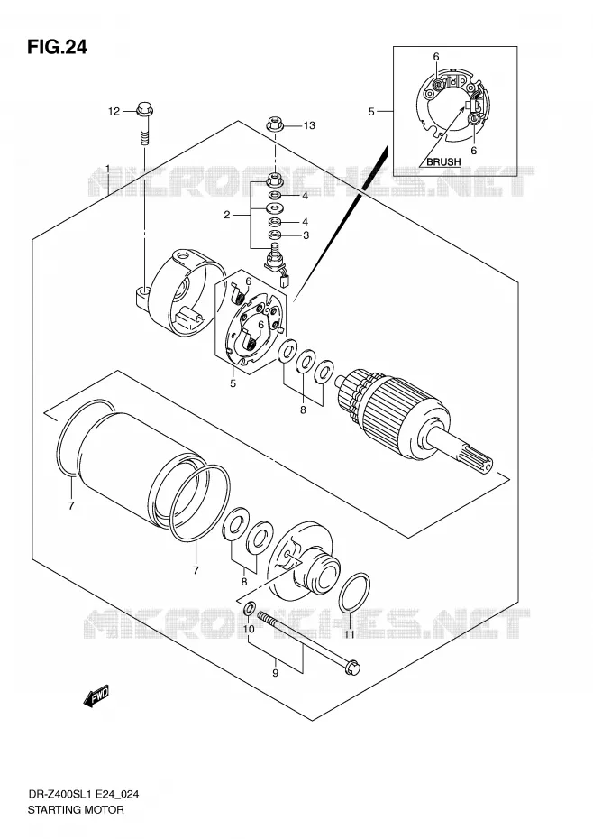 STARTMOTOR Suzuki MOTO 400 DR-Z 2011  DR-Z400SL1(E24)