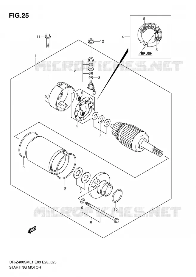 STARTMOTOR Suzuki MOTO 400 DR-Z 2011  DR-Z400SML1(E3/E28)