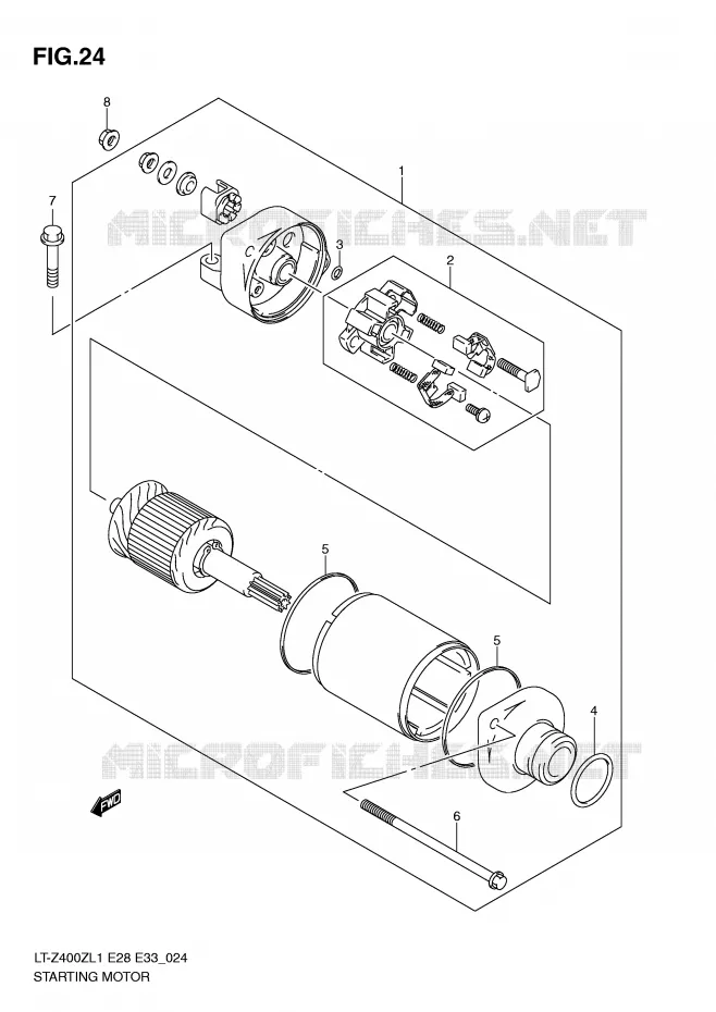 STARTMOTOR Suzuki QUAD 400 QUADSPORT 2011  LT-Z400L1(E28/E33)