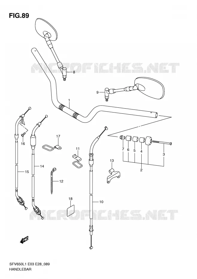 STUUR (SFV650AL1 E28) Suzuki MOTO 650 GLADIUS 2011  SFV650L1(E3/E28)