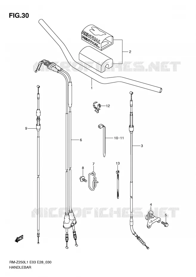 STUUR Suzuki MOTO 250 RM-Z 2011  RM-Z250L1(E3/E28)