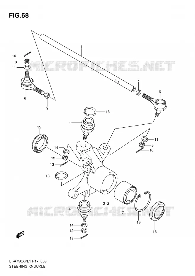 STUURINRICHTINGS - HUB Suzuki QUAD 750 KINGQUAD 2011  LT-A750XPL1(P17)