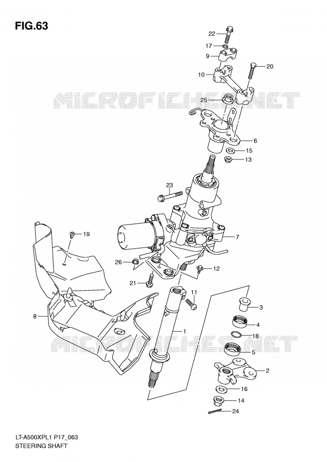 STUURKOLOM Suzuki QUAD 500 KINGQUAD 2011  LT-A500XPL1(P17)
