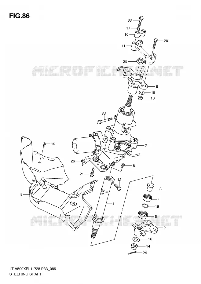 STUURKOLOM Suzuki QUAD 500 KINGQUAD 2011  LT-A500XPL1(P28/P33)