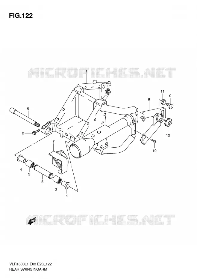 SWINGARM Suzuki MOTO 1800 BOULEVARD 2011  VLR1800TL1(E3/E28)