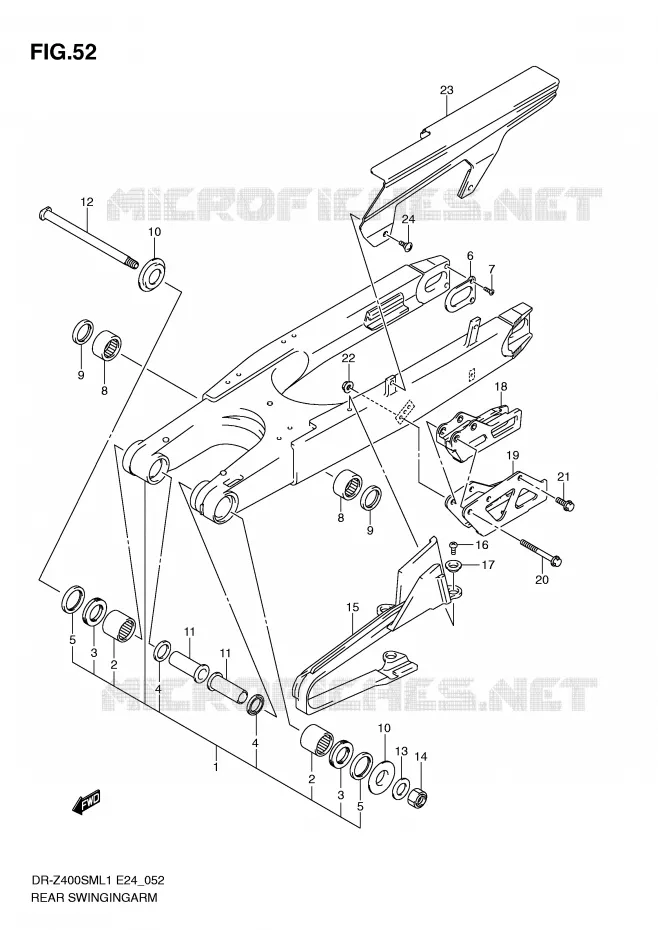 SWINGARM Suzuki MOTO 400 DR-Z 2011  DR-Z400SML1(E24)