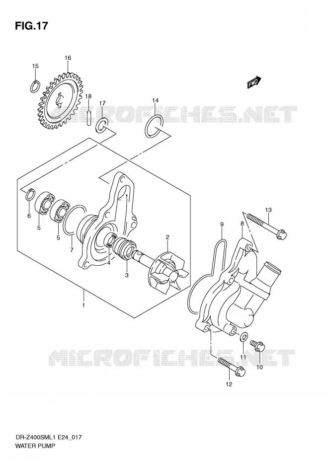WATERPOMP Suzuki MOTO 400 DR-Z 2011  DR-Z400SML1(E24)