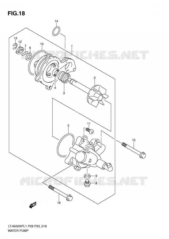 WATERPOMP Suzuki QUAD 500 KINGQUAD 2011  LT-A500XPZL1(P28/P33)