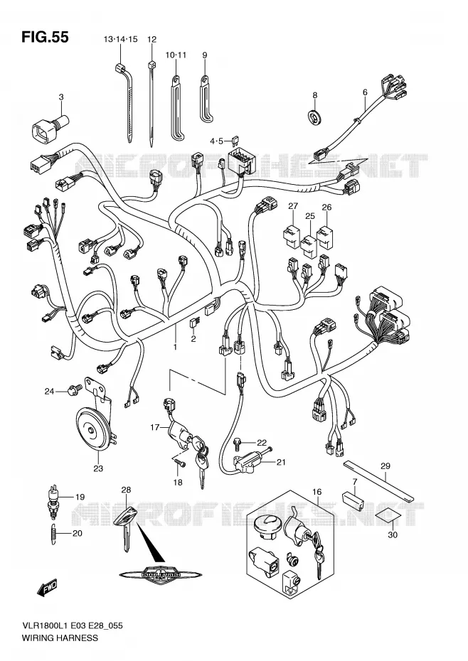 BEDRADING (VLR1800TL1 E33) Suzuki MOTO 1800 INTRUDER 2011  VLR1800L1(E3/E28)
