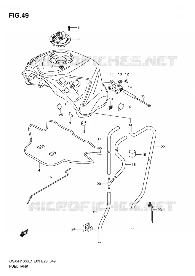 BENZINETANK (GSX-R1000L1 E28) Suzuki MOTO 1000 GSX-R 2011  GSX-R1000L1(E3/E28)