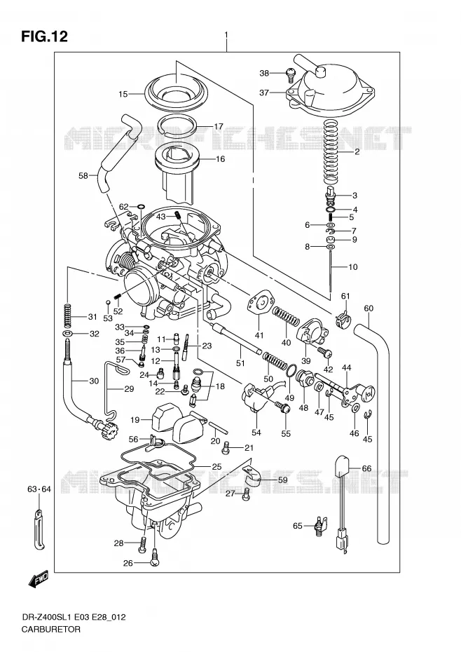 CARBURATOR (DR-Z400SL1 E3) Suzuki MOTO 400 DR-Z 2011  DR-Z400SL1(E3/E28)