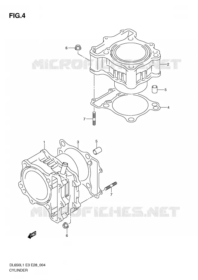 CILINDER Suzuki MOTO 650 V-STROM 2011  DL650AL1(E3)
