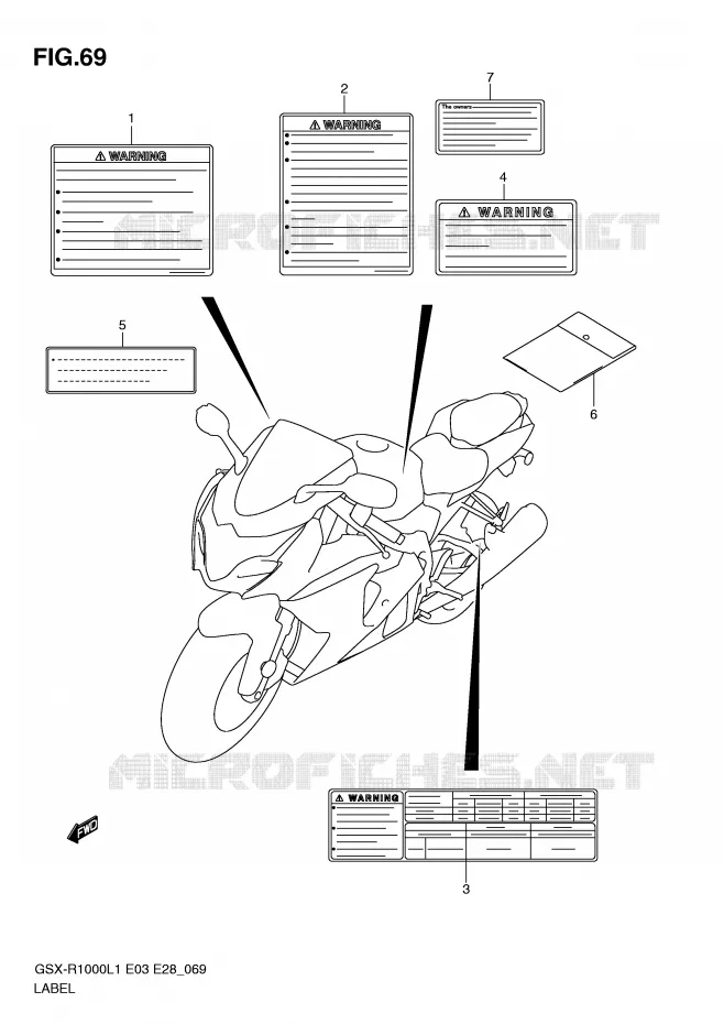 ETIKET (GSX-R1000L1 E33) Suzuki MOTO 1000 GSX-R 2011  GSX-R1000L1(E3/E28)