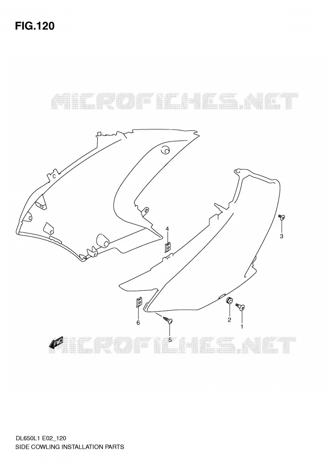 FAIRING INSTALLATIEDELEN Suzuki MOTO 650 V-STROM 2011  DL650UEL1(E2)