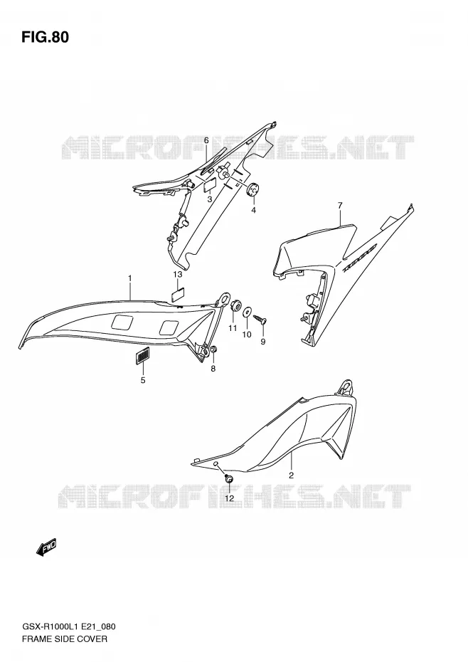 FRAME ZIJKLEP Suzuki MOTO 1000 GSX-R 2011  GSX-R1000L1(E21)