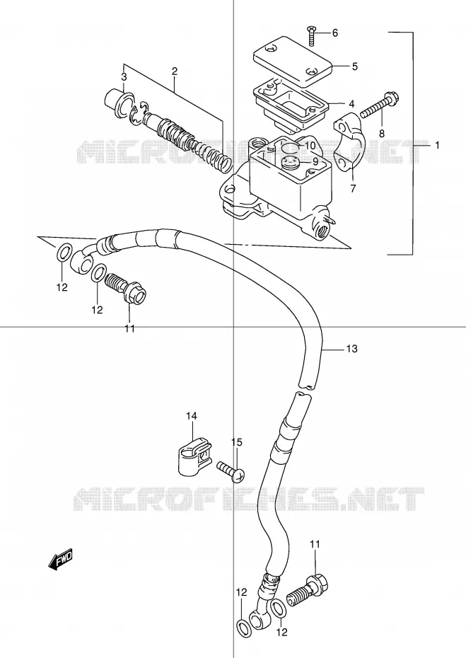 FRONT HOOFDREMCILINDER Suzuki MOTO 250 DR 2000  DR250RY(E24)
