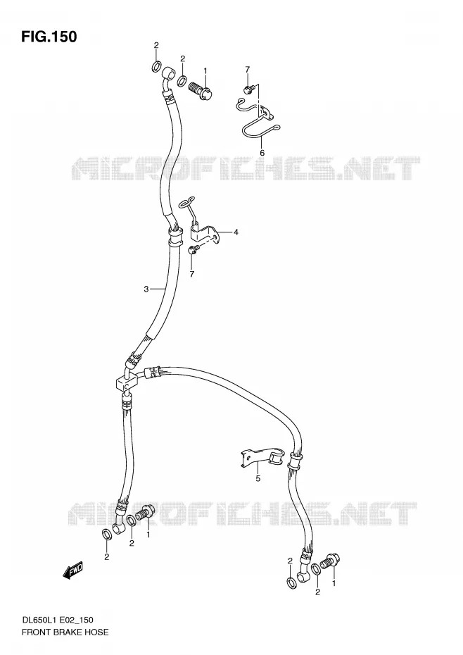 FRONT REMSLANG (DL650L1 E2) Suzuki MOTO 650 V-STROM 2011  DL650L1(E2)