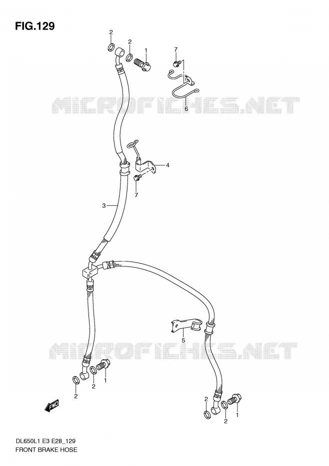 FRONT REMSLANG (DL650L1 E28) Suzuki MOTO 650 V-STROM 2011  DL650L1(E3)