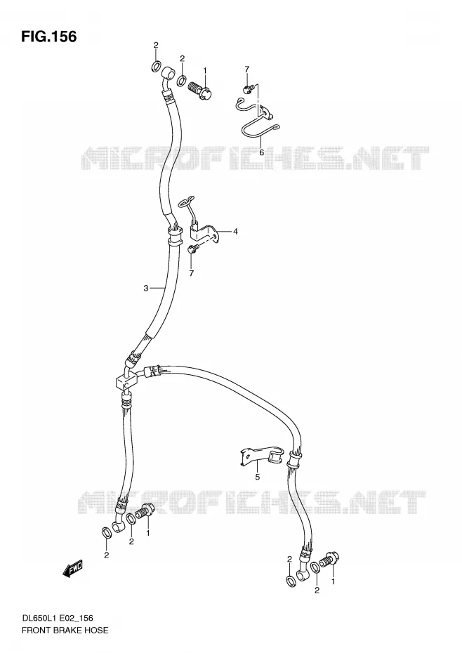 FRONT REMSLANG (DL650UEL1 E19) Suzuki MOTO 650 V-STROM 2011  DL650AUEL1(E2)