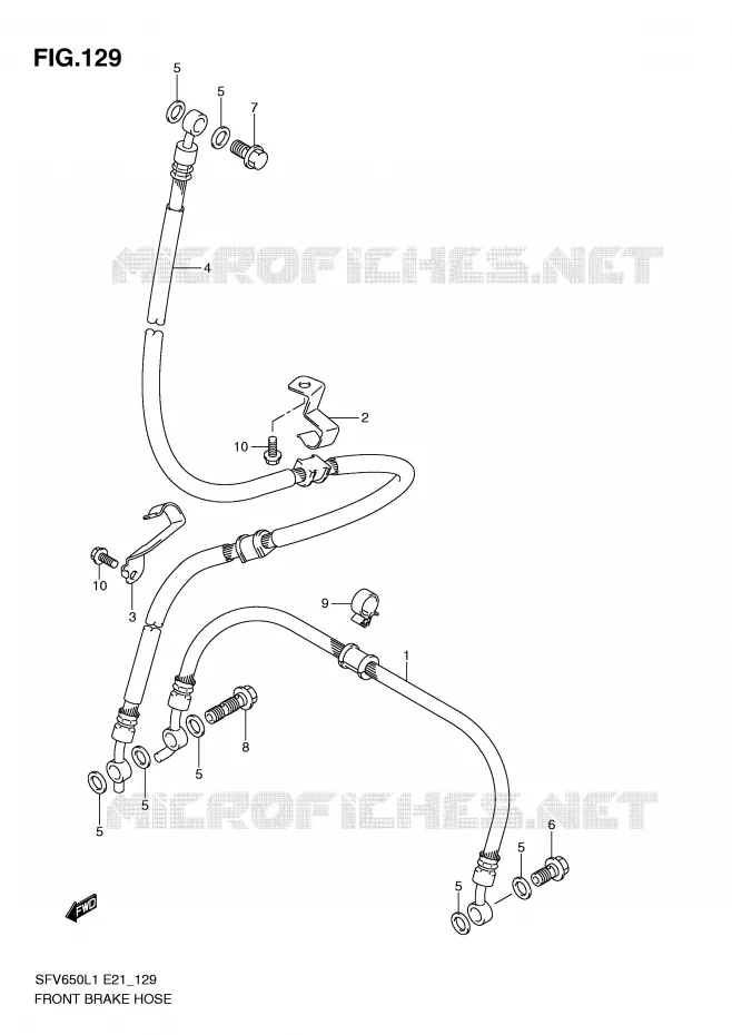 FRONT REMSLANG (SFV650UL1 E24) Suzuki MOTO 650 GLADIUS 2011  SFV650UAL1(E21)
