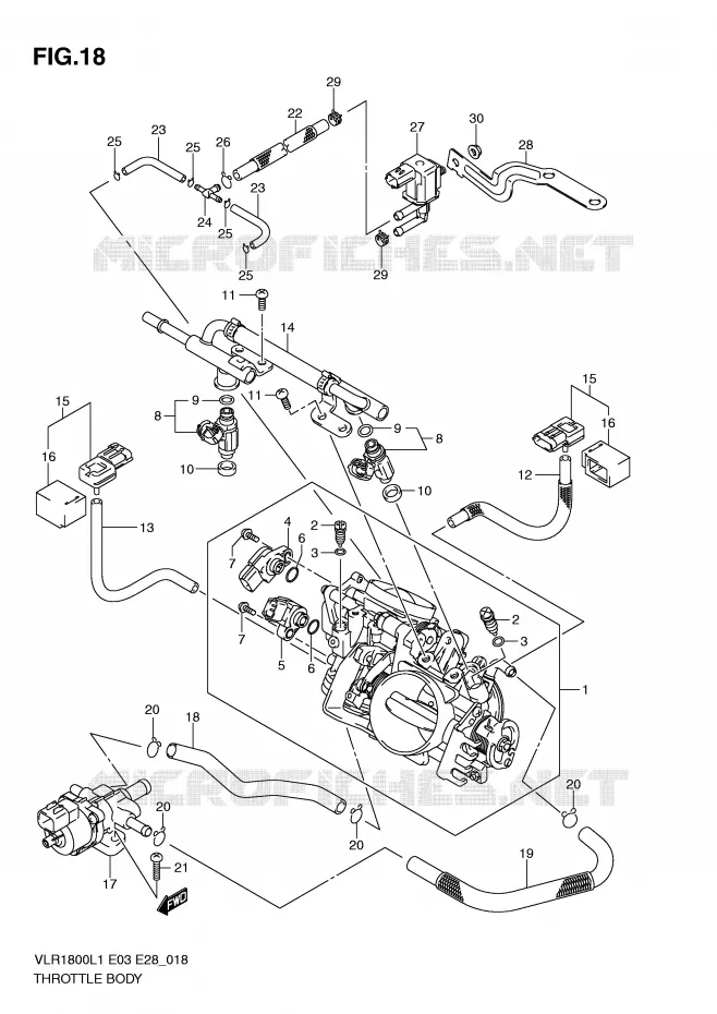 GASKLEPHUIS (VLR1800TL1 E33) Suzuki MOTO 1800 BOULEVARD 2011  VLR1800TL1(E3/E28)