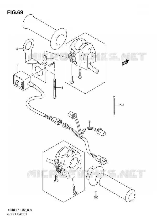 GRIP HEATER (AN400ZAL1 E51) Suzuki SCOOTER 400 BURGMAN 2011  AN400AL1(E2)