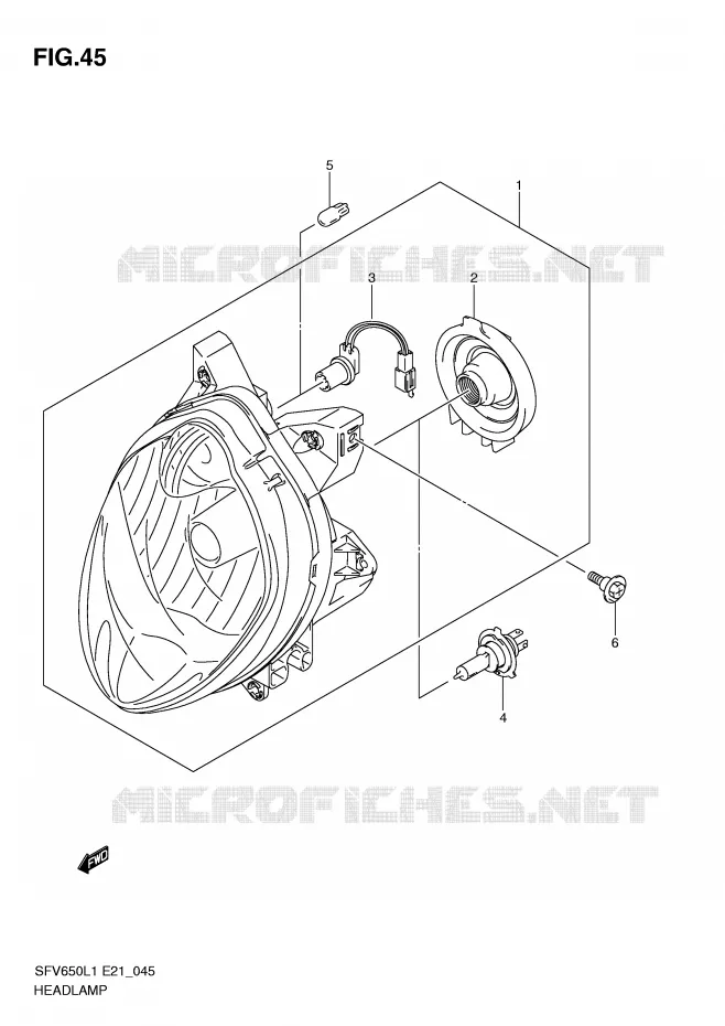 KOPLAMP (SFV650AL1 E21) Suzuki MOTO 650 GLADIUS 2011  SFV650AL1(E21)