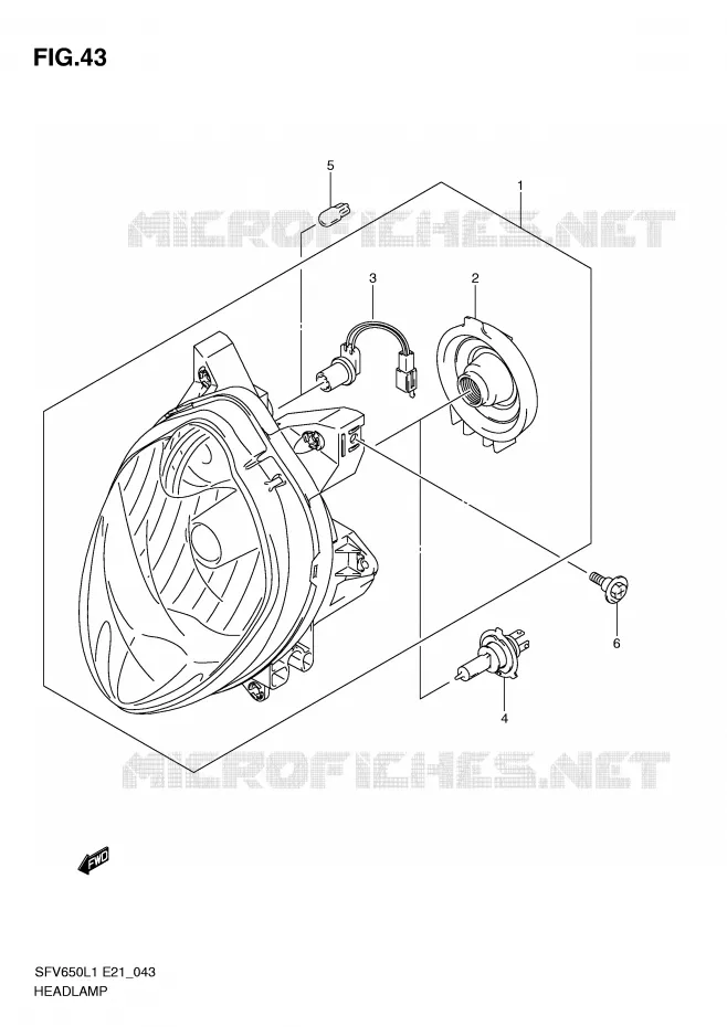 KOPLAMP (SFV650L1 E21) Suzuki MOTO 650 GLADIUS 2011  SFV650UL1(E21)