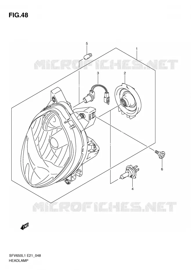 KOPLAMP (SFV650UAL1 E21) Suzuki MOTO 650 GLADIUS 2011  SFV650UAL1(E21)