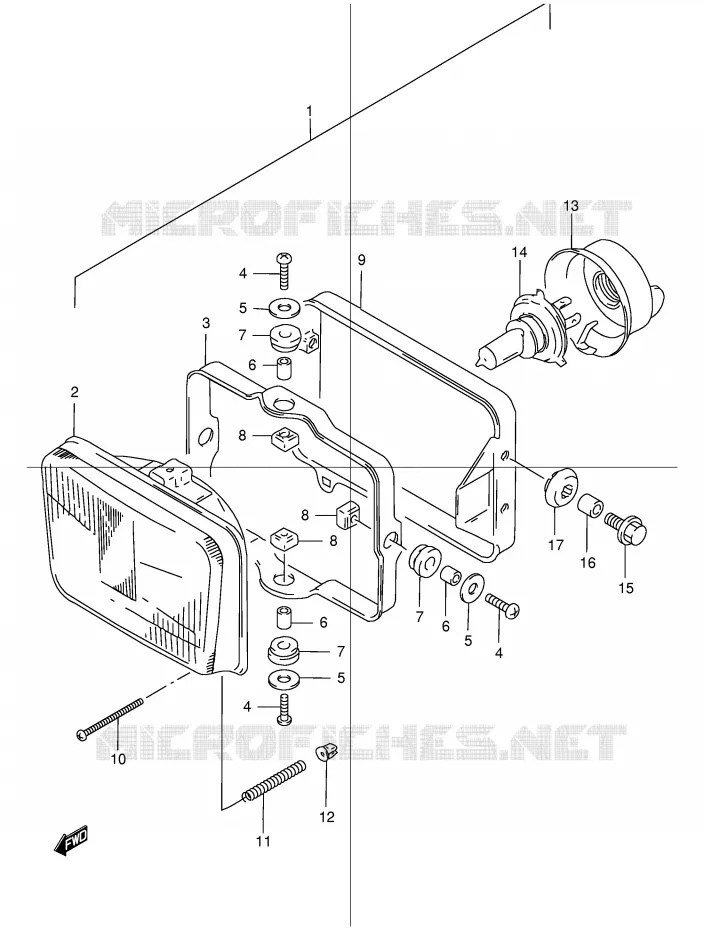 KOPLAMP Suzuki MOTO 250 DR 1998  DR250RW(E24)