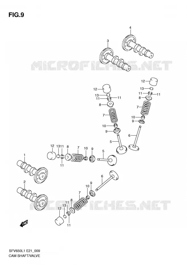 NOKKENAS - VALVES Suzuki MOTO 650 GLADIUS 2011  SFV650UL1(E21)