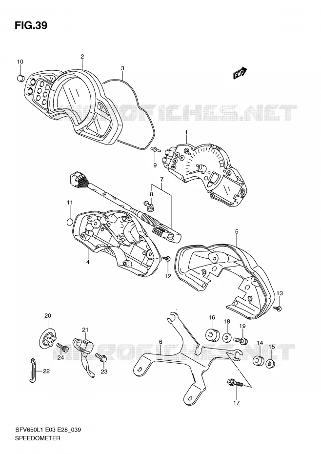 SNELHEIDSMETER (SFV650L1 E28) Suzuki MOTO 650 GLADIUS 2011  SFV650AL1(E3/E28)