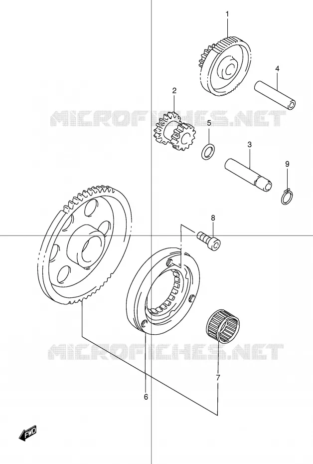 STARTMOTOR CLUTCH Suzuki MOTO 250 DR 1998  DR250RW(E24)