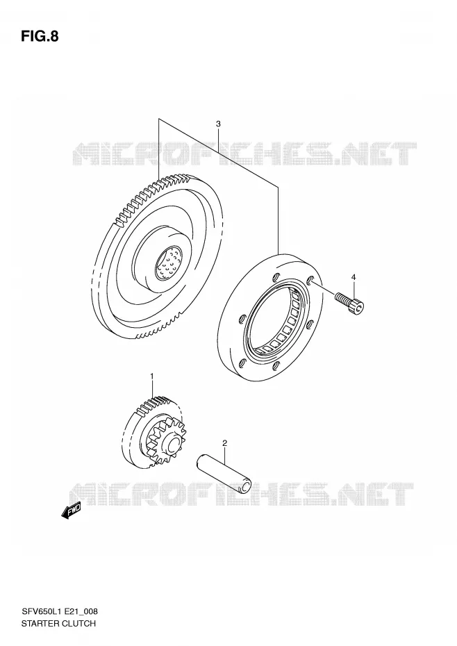 STARTMOTOR CLUTCH Suzuki MOTO 650 GLADIUS 2011  SFV650AL1(E21)