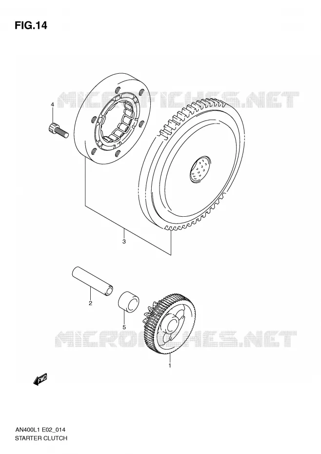 STARTMOTOR CLUTCH Suzuki SCOOTER 400 BURGMAN 2011  AN400ZAL1(E2)