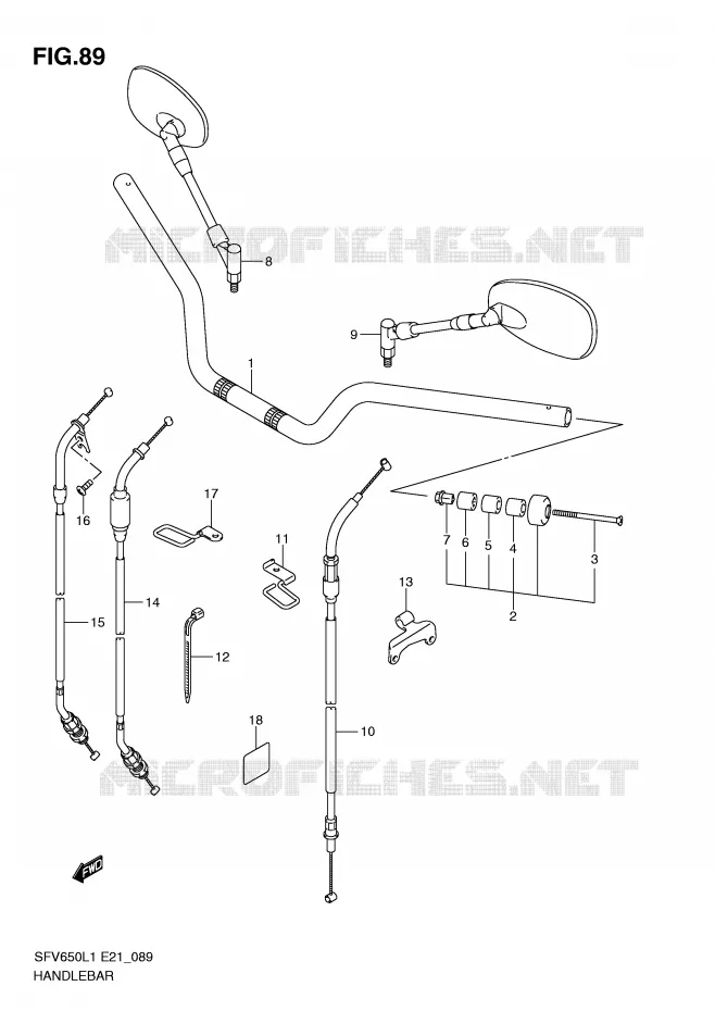 STUUR (SFV650L1 E21) Suzuki MOTO 650 GLADIUS 2011  SFV650L1(E21)