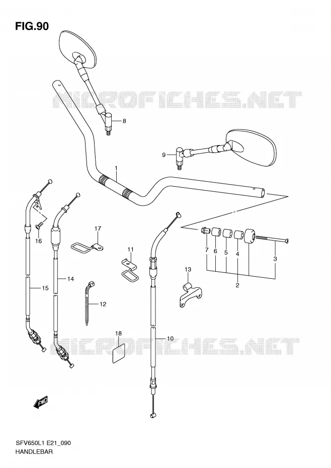 STUUR (SFV650L1 E24) Suzuki MOTO 650 GLADIUS 2011  SFV650UAL1(E21)