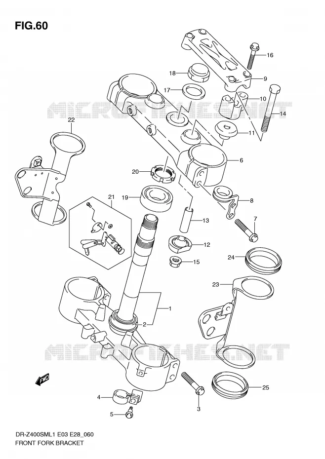 STUURPEN Suzuki MOTO 400 DR-Z 2011  DR-Z400SML1(E3/E28)