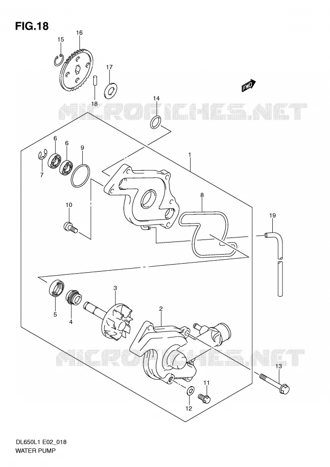 WATERPOMP Suzuki MOTO 650 V-STROM 2011  DL650AUEL1(E2)