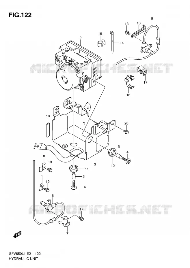 ABS (SFV650AL1 E21) Suzuki MOTO 650 GLADIUS 2011  SFV650L1(E21)