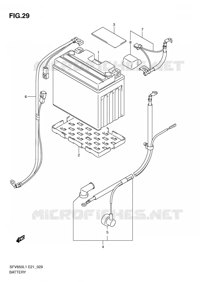 ACCU (SFV650UL1 E24) Suzuki MOTO 650 GLADIUS 2011  SFV650UAL1(E21)