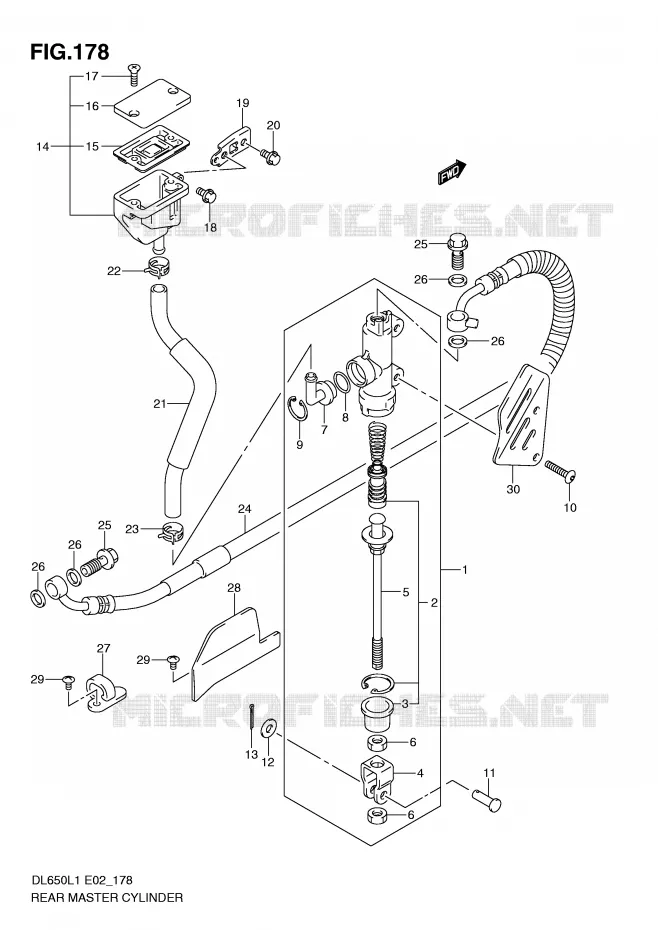 ACHTER hoofdremcilinder (DL650L1 E19) Suzuki MOTO 650 V-STROM 2011  DL650AL1(E2)
