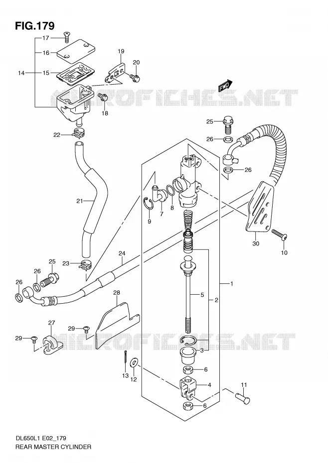 ACHTER hoofdremcilinder (DL650L1 E24) Suzuki MOTO 650 V-STROM 2011  DL650AUEL1(E2)