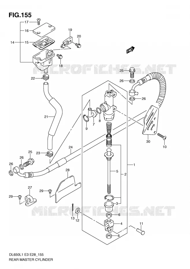 ACHTER hoofdremcilinder (DL650L1 E28) Suzuki MOTO 650 V-STROM 2011  DL650AL1(E3)