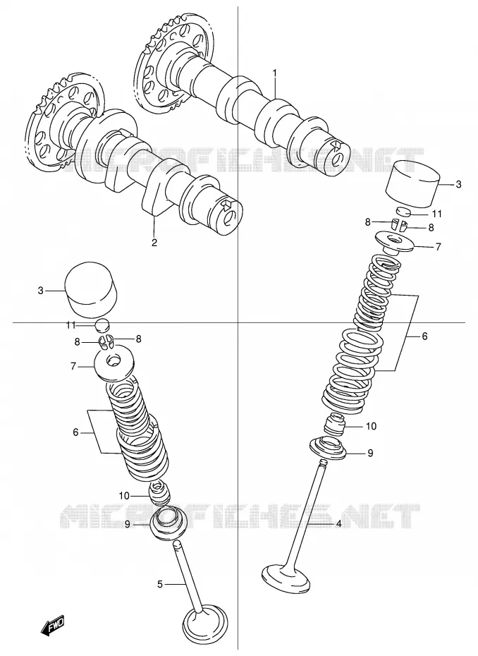 NOKKENAS - VALVES Suzuki MOTO 250 DR 1998  DR250RW(E24)