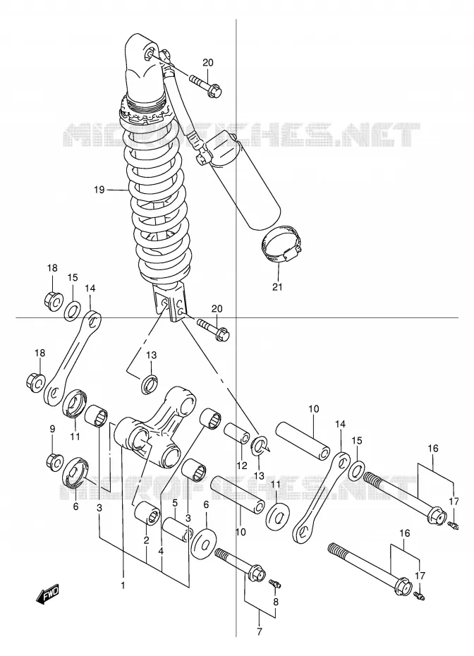 SCHOKBREKER AANEENSCHAKELING Suzuki MOTO 250 DR 2000  DR250RY(E24)
