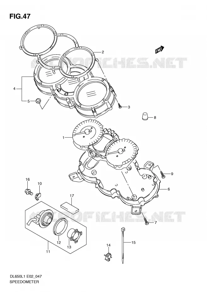 SNELHEIDSMETER (DL650AL1 E19) Suzuki MOTO 650 V-STROM 2011  DL650L1(E2)
