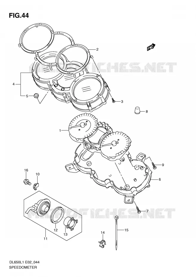 SNELHEIDSMETER (DL650L1 E19) Suzuki MOTO 650 V-STROM 2011  DL650AL1(E2)