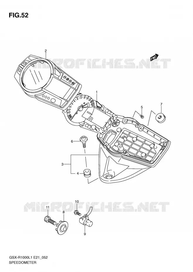 SNELHEIDSMETER (GSX-R1000L1 E24) Suzuki MOTO 1000 GSX-R 2011  GSX-R1000L1(E21)